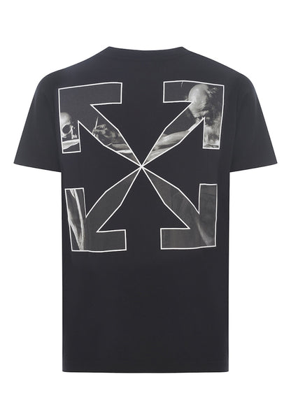 OFF-WHITE Slim Fit Caravaggio Saint Jerome Writing Arrows T-Shirt Black