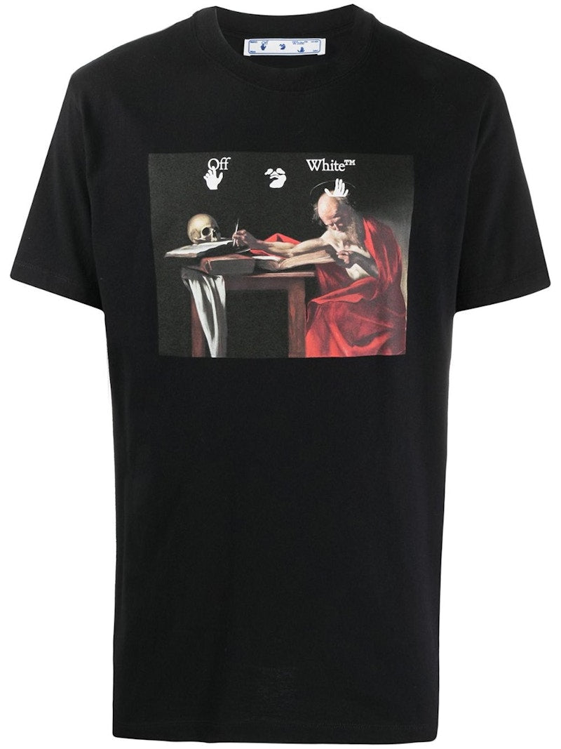 OFF-WHITE Slim Fit Caravaggio Saint Jerome Writing T-shirt Black