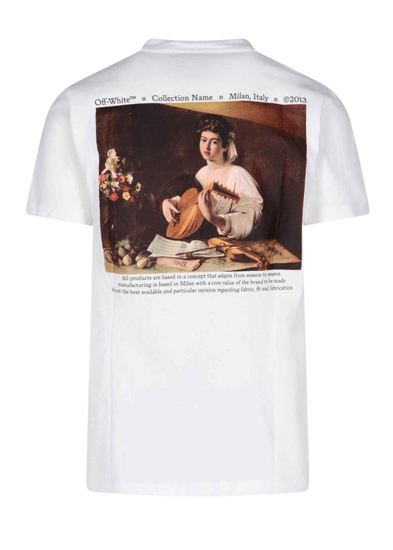 OFF-WHITE Slim Fit Caravaggio The Lute Player T-Shirt White