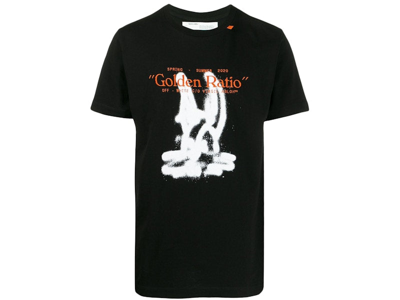 OFF-WHITE Slim Fit Cartoon Golden Ratio T-shirt Black/White