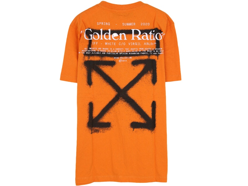 OFF-WHITE Slim Fit Cartoon Golden Ratio T-shirt Orange
