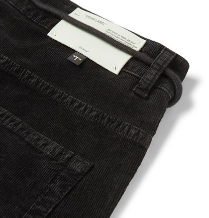 OFF-WHITE Slim Fit Corduroy Pants Black