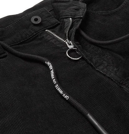 OFF-WHITE Slim Fit Corduroy Pants Black