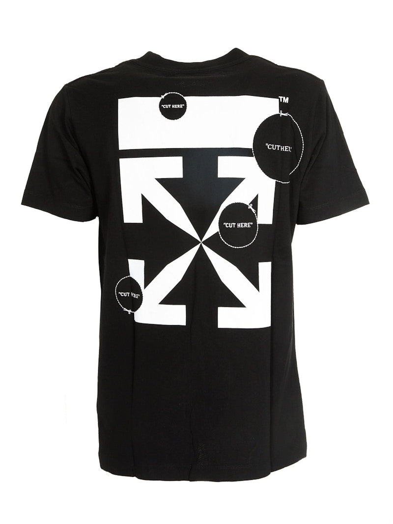 OFF-WHITE Slim Fit Cut Here Arrows T-shirt Black