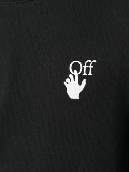 OFF-WHITE Slim Fit Cut Here Logo Sweatshirt Black/White