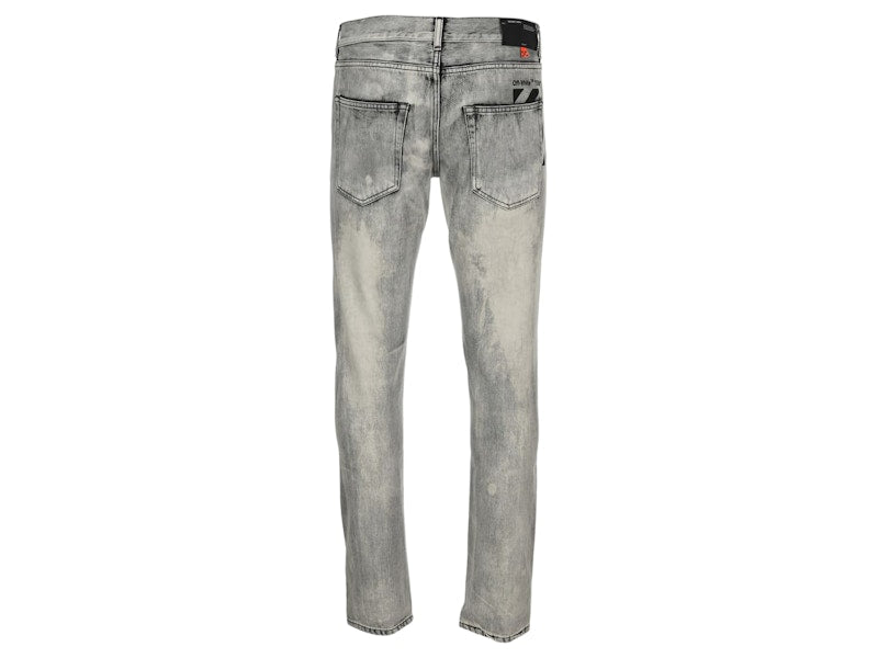 OFF-WHITE Slim Fit Denim Jeans Dark Grey/Washed Black