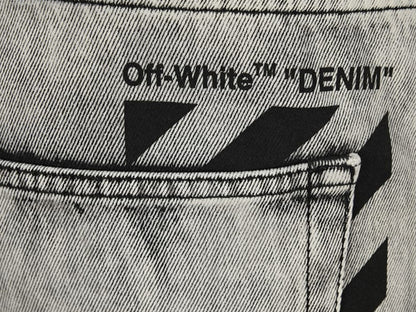 OFF-WHITE Slim Fit Denim Jeans Dark Grey/Washed Black