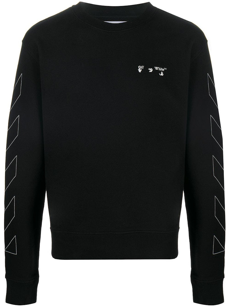 OFF-WHITE Slim Fit Diag Logo Sweatshirt Black/White