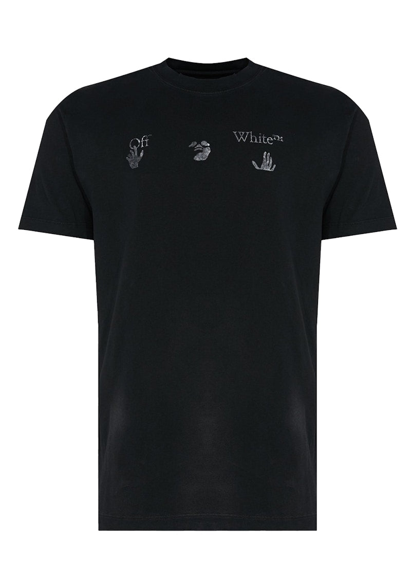 OFF-WHITE Slim Fit Drowning Logo Vintage T-Shirt Black