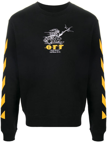 OFF-WHITE Slim Fit Free Wizard Sweatshirt Black/Yellow