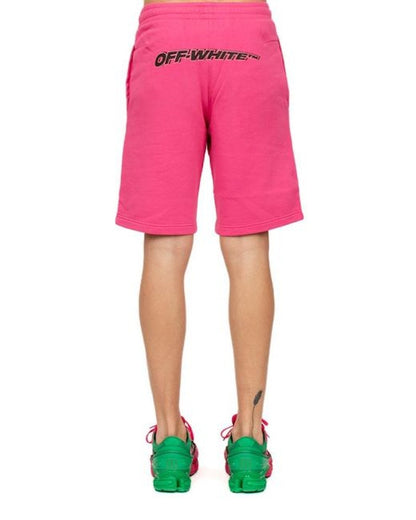 OFF-WHITE Slim Fit 'Green Man' Print Shorts Pink/Black