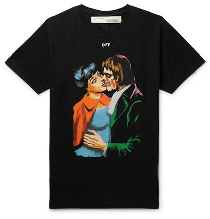 OFF-WHITE Slim Fit 'Kiss' Graphic Print T-shirt Black/Multicolor