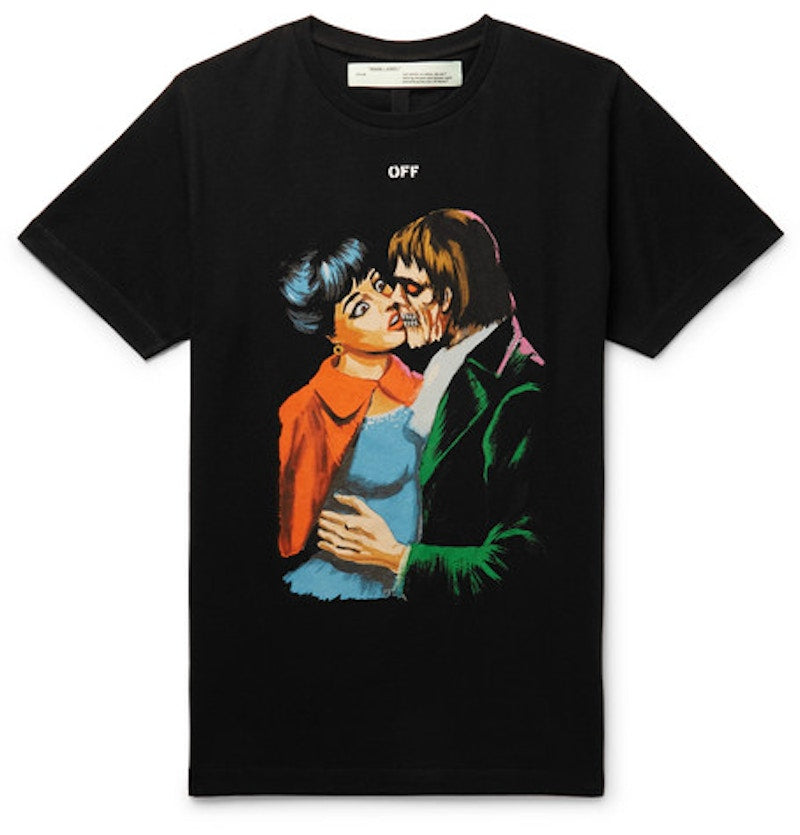 OFF-WHITE Slim Fit 'Kiss' Graphic Print T-shirt Black/Multicolor