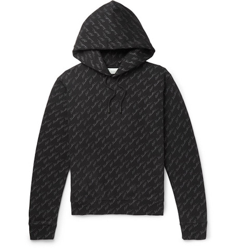 OFF-WHITE Slim Fit Logo Print Hoodie Black/Grey