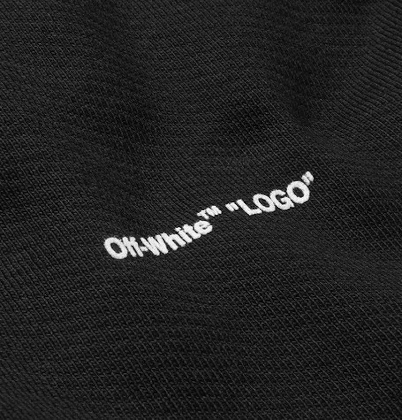 OFF-WHITE Slim Fit Logo Print Sweatpants Black/White