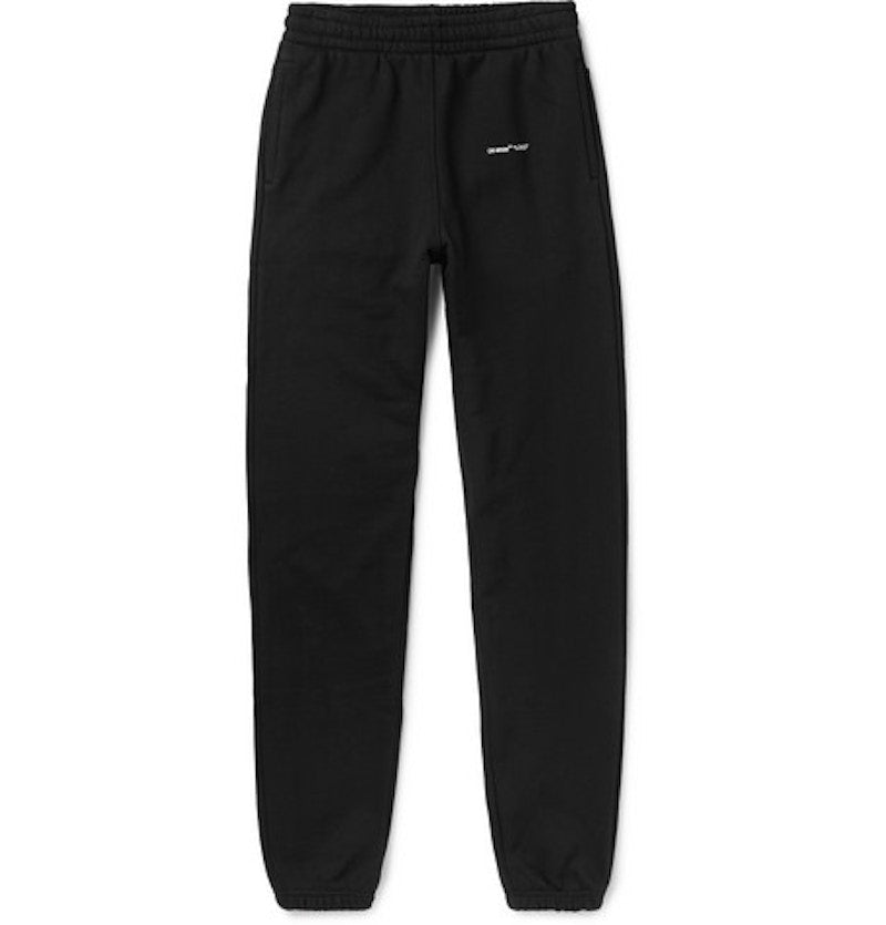 OFF-WHITE Slim Fit Logo Print Sweatpants Black/White