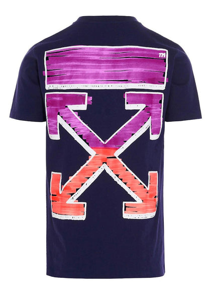 OFF-WHITE Slim Fit Marker Arrows T-Shirt Navy Fuchsia