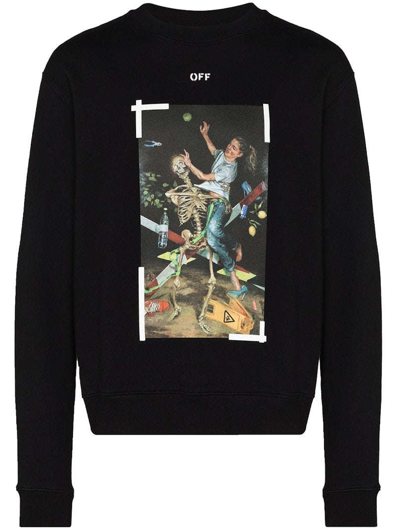 OFF-WHITE Slim Fit Pascal Crewneck Sweatshirt Black/White