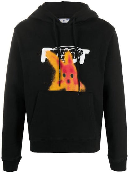 OFF-WHITE Slim Fit Pivot Fish Hoodie Black/Red