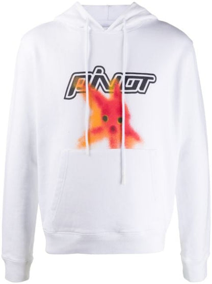 OFF-WHITE Slim Fit Plastic Fish Hoodie White/Red
