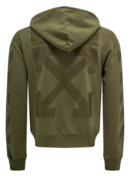 OFF-WHITE Slim Fit Rubber Arrows Hoodie Green