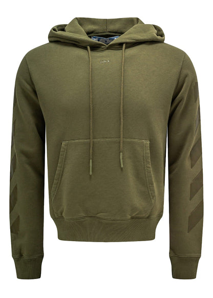 OFF-WHITE Slim Fit Rubber Arrows Hoodie Green