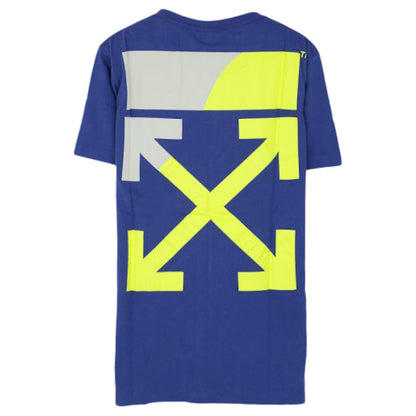 OFF-WHITE Slim Fit Split Logo Print T-shirt Blue