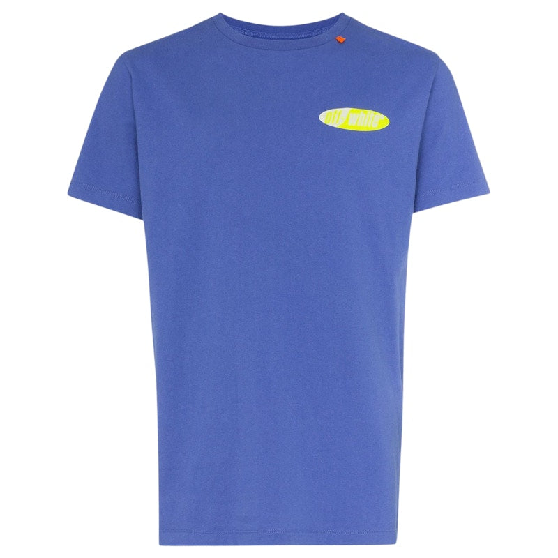OFF-WHITE Slim Fit Split Logo Print T-shirt Blue