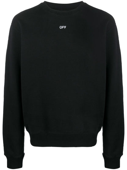 OFF-WHITE Slim Fit Stencil Crewneck Sweatshirt Black/White