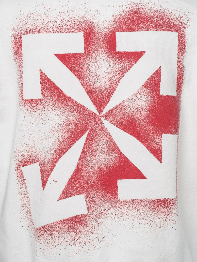 OFF-WHITE Slim Fit Stencil Crewneck Sweatshirt White/Red