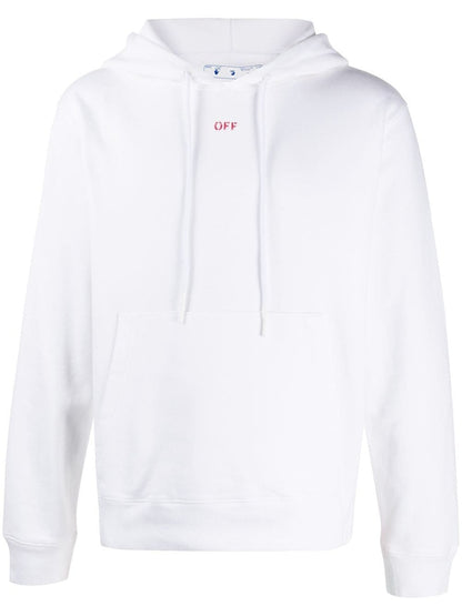 OFF-WHITE Slim Fit Stencil Hoodie White/Red