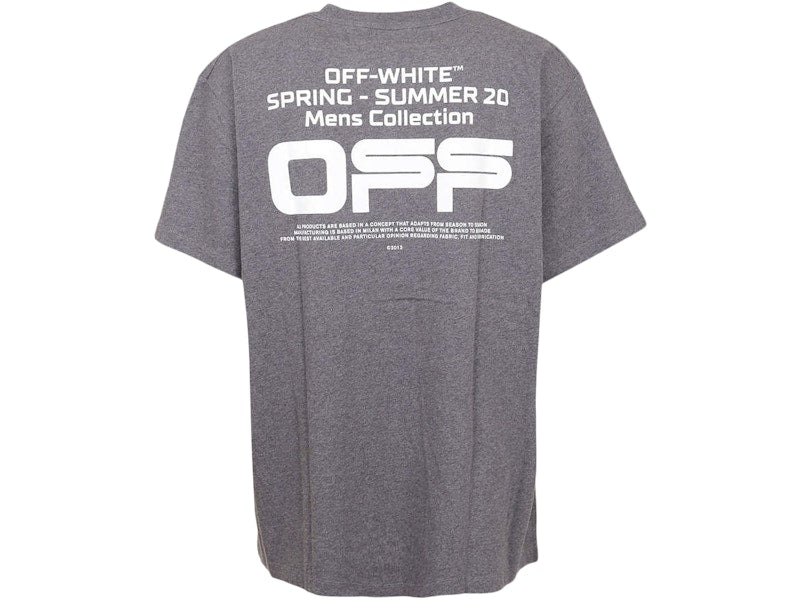 OFF-WHITE Slim Fit Wavy Line T-shirt Melange Grey/White