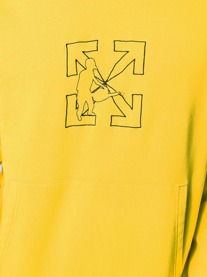OFF-WHITE Slim Fit Workers Hoodie Hoodie Yellow/Black