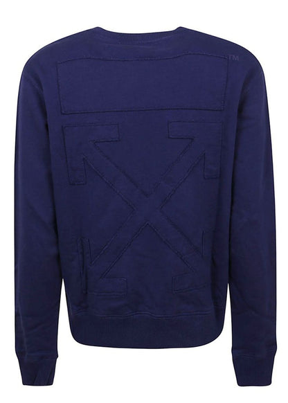 OFF-WHITE Slim fit Sewn Arrows Crewneck Navy White