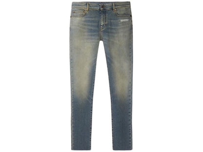 OFF-WHITE Split Slim Fit Denim Jeans Vintage Wash/White