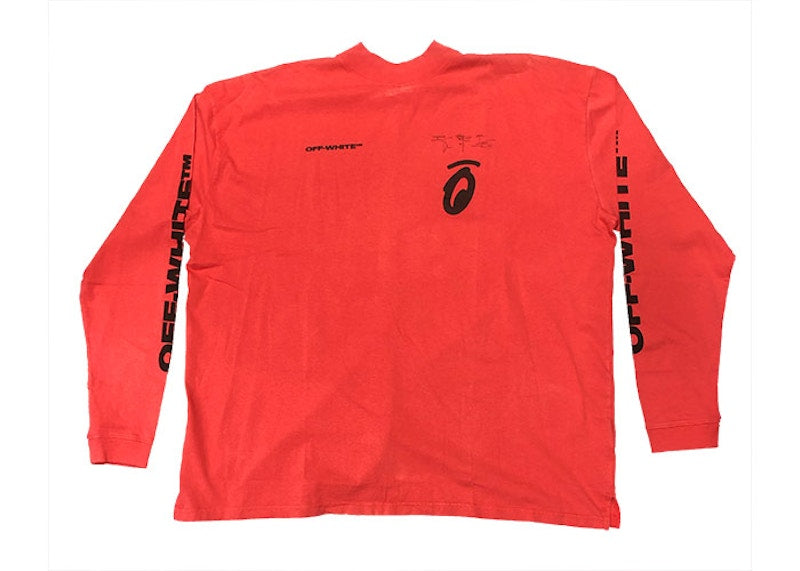 OFF-WHITE Splitted Arrows Logo L/S Tee Red