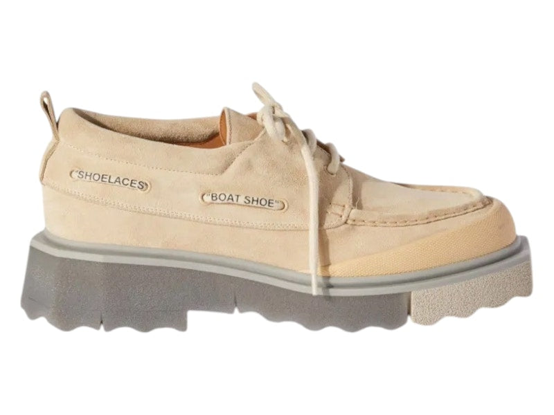 OFF-WHITE Sponge Suede Boat Shoe Beige