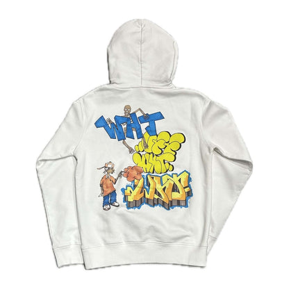 OFF-WHITE Spray Graffiti Pupp Slim Hoodie White Multicolor