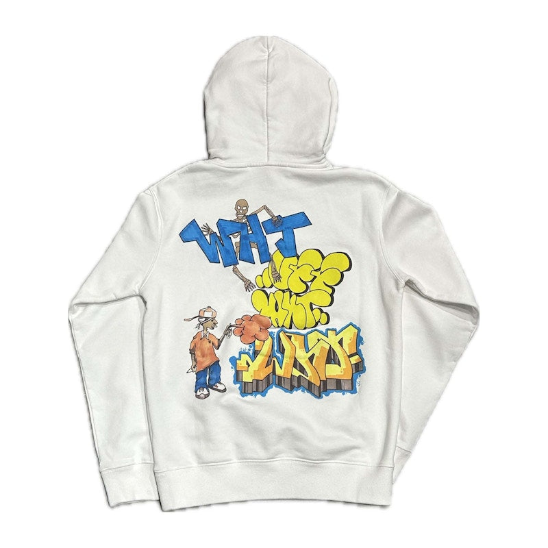 OFF-WHITE Spray Graffiti Pupp Slim Hoodie White Multicolor