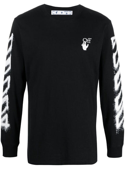 OFF-WHITE Spray Marker Arrows Long Sleeve T-shirt Black White