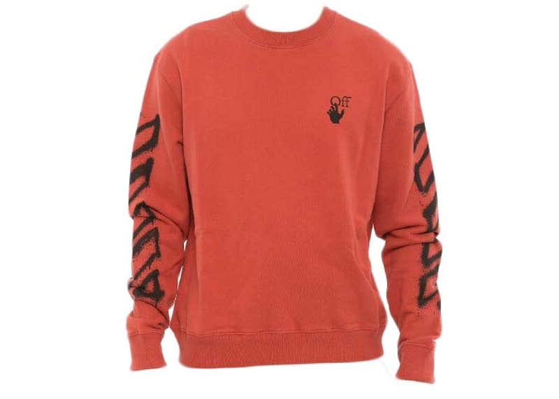 OFF-WHITE Spray Marker Slim Crewneck Red