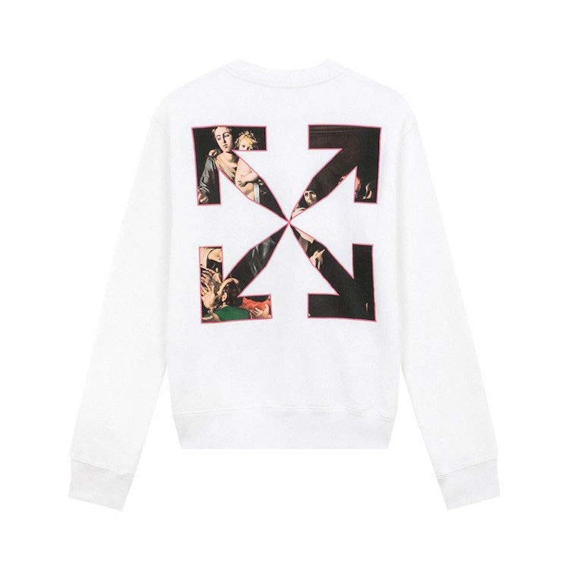 OFF-WHITE Sprayed Caravagg Slim Crewneck White