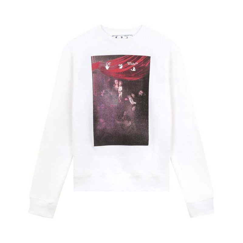 OFF-WHITE Sprayed Caravagg Slim Crewneck White