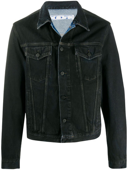 OFF-WHITE Stencil Arrows Denim Jacket Black/Medium Blue