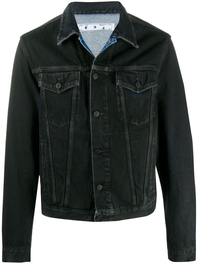 OFF-WHITE Stencil Arrows Denim Jacket Black/Medium Blue