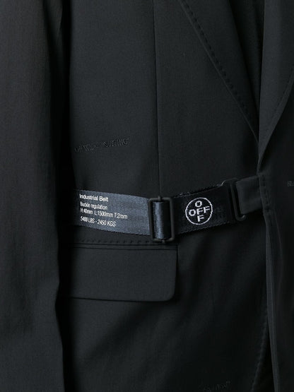 OFF-WHITE Strap Fastening Blazer Jacket Black/White