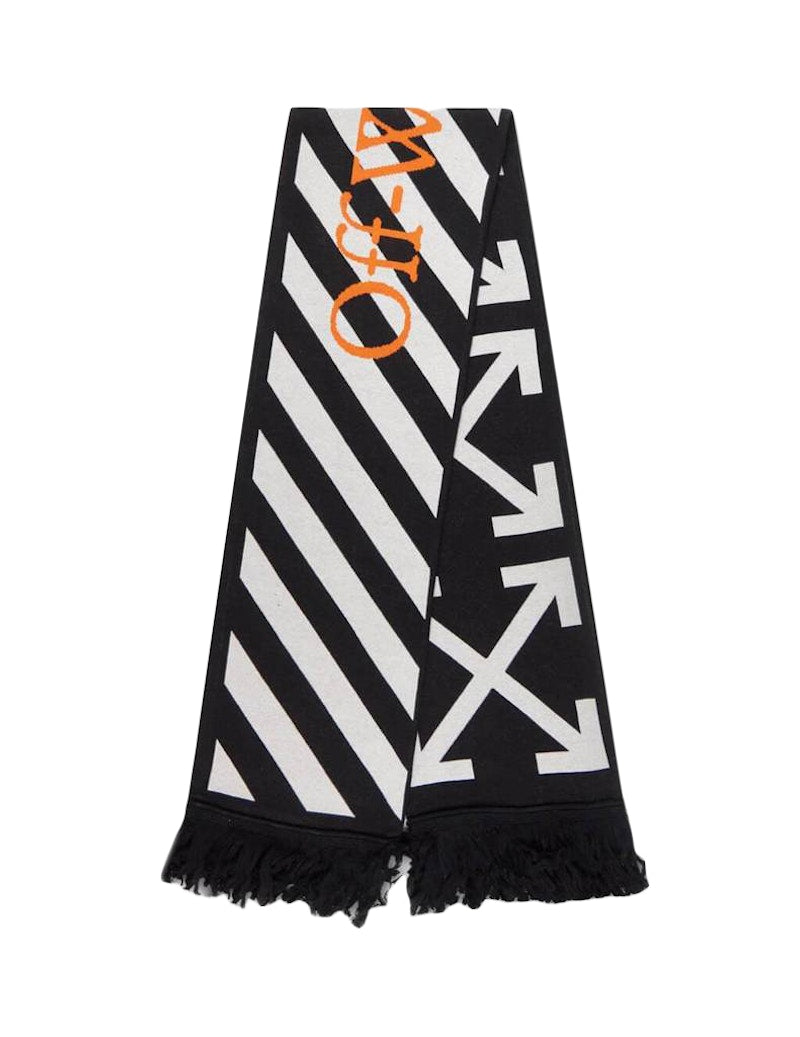 OFF-WHITE Stripe Logo Scarf Black White