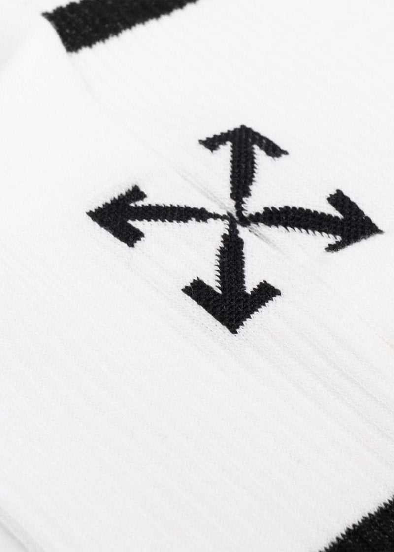 OFF-WHITE Striped Arrow Socks White Black
