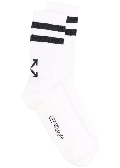 OFF-WHITE Striped Arrow Socks White Black