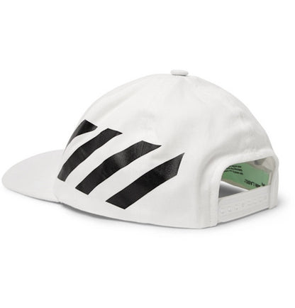 OFF-WHITE Striped Diag Baseball Hat White/Black